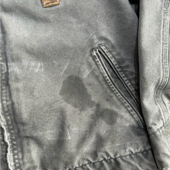 Vintage 90s Grey Faded Carhartt Detroit Jacket - Picture 5 of 14